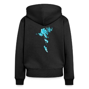 Faroe Islands Polygon Style Map - Geometric - Women's Premium Organic Zip Hoodie - black - Back - Julia (174cm)