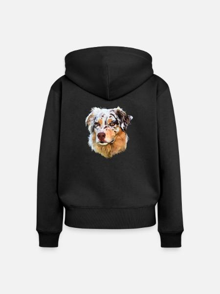 Australian Shepherd - Frauen Premium Bio Zip Hoodie - Schwarz