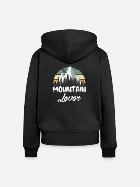 Bergliebhaber - Frauen Premium Bio Zip Hoodie - Schwarz