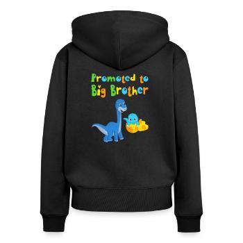 promoted to big brother - Women's Premium Organic Zip Hoodie - black - Back - Julia (174cm)