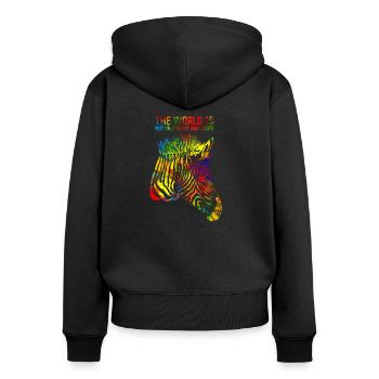 Zebra - Sweat à capuche zippé Premium bio Femme - noir - Dos - Julia (174cm)