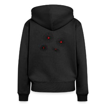 Blumen abstrakt Blüten Blume Pflanzen Garten Natur - Frauen Premium Bio Zip Hoodie - Schwarz - Hinten - Julia (174cm)