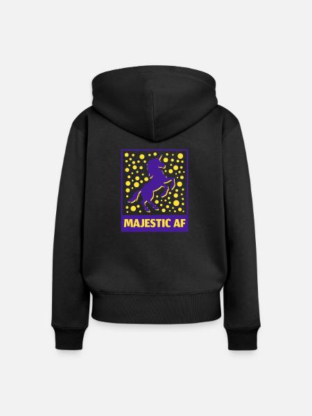 Majestätische Af - Frauen Premium Bio Zip Hoodie - Schwarz