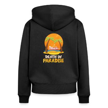 Death In Paradise Funny Skeleton Beach Vacation - Women's Premium Organic Zip Hoodie - black - Back - Julia (174cm)