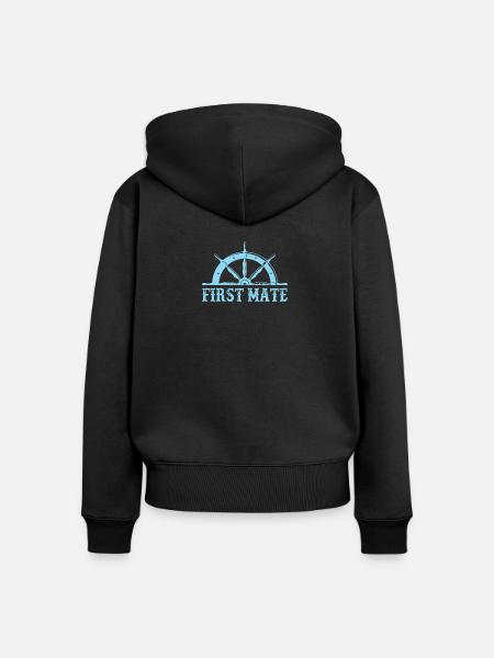 First Mate - Frauen Premium Bio Zip Hoodie - Schwarz