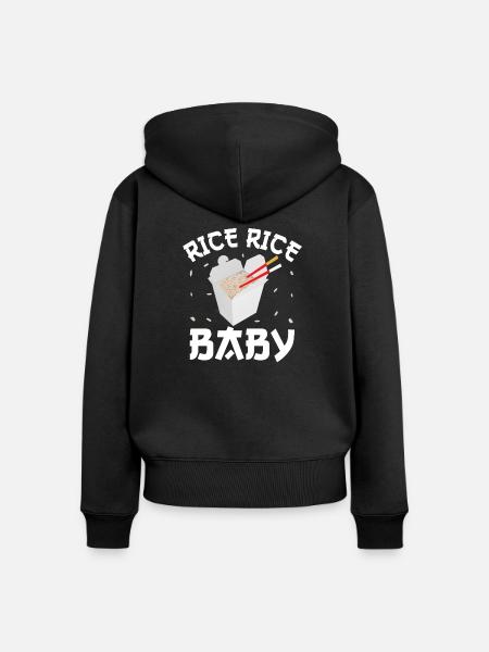 Rice Rice Baby - Frauen Premium Bio Zip Hoodie - Schwarz