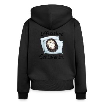 Lustiges Afrikanischer Weißbauchigel Igel Kostüm - Frauen Premium Bio Zip Hoodie - Schwarz - Hinten - Julia (174cm)