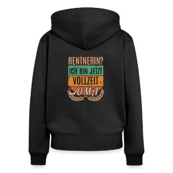 Rentnerin Oma Rente Lustige Sprüche für Damen - Women's Premium Organic Zip Hoodie - black - Back - Julia (174cm)