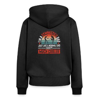 Lustige Turner Daddy Vatertag Sport Ich bin ein - Frauen Premium Bio Zip Hoodie - Schwarz - Hinten - Julia (174cm)