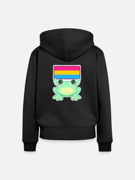 Froggy Pfanne - Frauen Premium Bio Zip Hoodie - Schwarz
