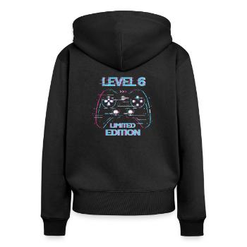 Birthday Level 6 Gaming Limited Edition Gift - Women's Premium Organic Zip Hoodie - black - Back - Julia (174cm)