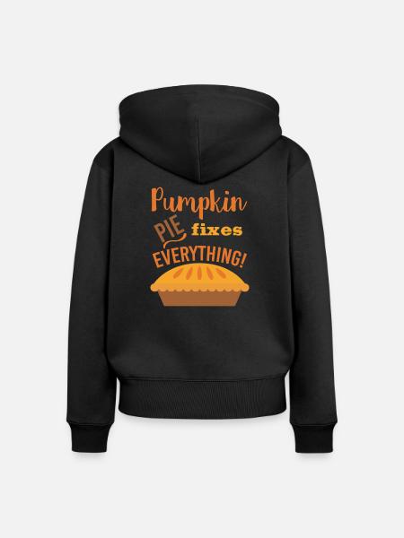 Pumpkin Pie fixes everything - Frauen Premium Bio Zip Hoodie - Schwarz