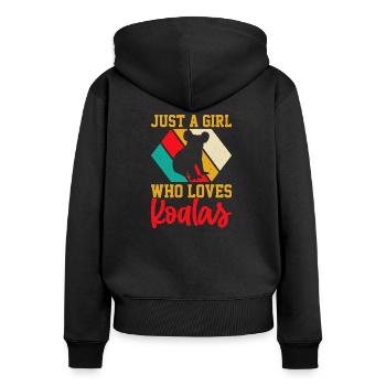JUST A GIRL WHO LOVES KOALAS - Women's Premium Organic Zip Hoodie - black - Back - Julia (174cm)