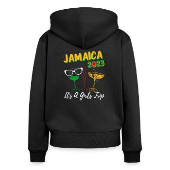 Jamaica 2023 It's A Girls Trip Bachelorette Party - Frauen Premium Bio Zip Hoodie - Schwarz - Hinten - Julia (174cm)