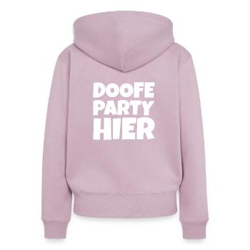 Doofe Party hier - Frauen Premium Bio Zip Hoodie - Altrosa - Hinten - Julia (174cm)