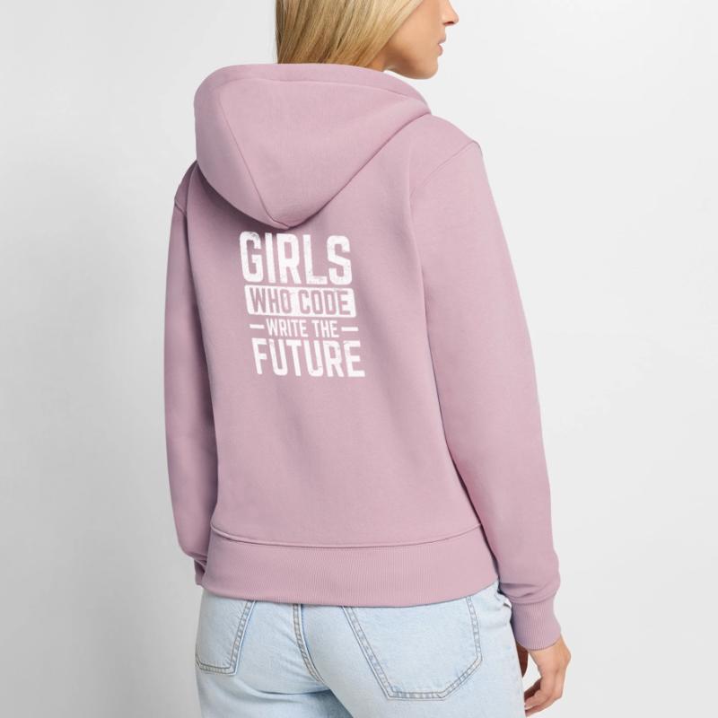 Girl Coder Write The Future Software Programmer Co Frauen Premium Bio Zip Hoodie