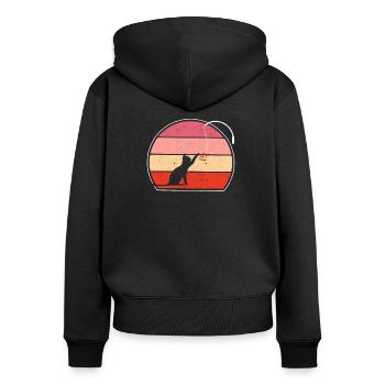 Jouets pour chats Chers amoureux des chats V-Day - Sweat à capuche zippé Premium bio Femme - noir - Dos - Julia (174cm)