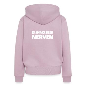 Straße ankleben Protest - Frauen Premium Bio Zip Hoodie - Altrosa - Hinten - Julia (174cm)
