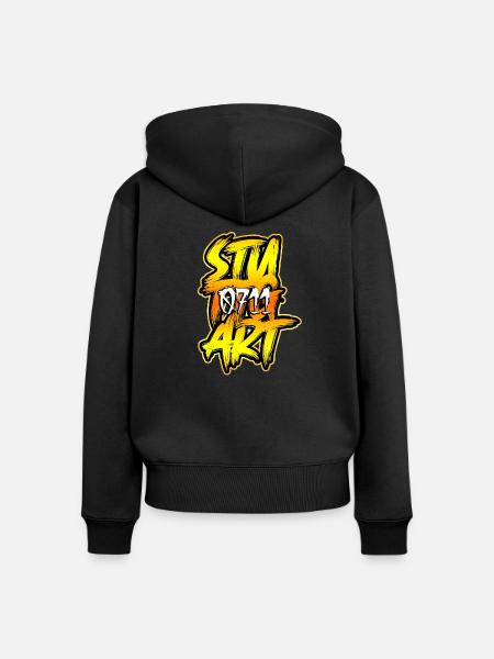 Stuttgart 0711 - Frauen Premium Bio Zip Hoodie - Schwarz
