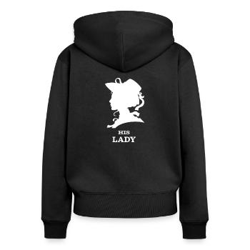 His Lady white couple design Her Gent - Women's Premium Organic Zip Hoodie - black - Back - Julia (174cm)