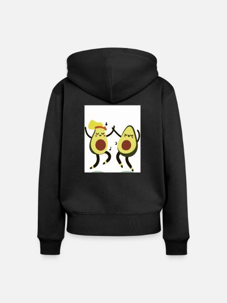 tanzende Avocados - Frauen Premium Bio Zip Hoodie - Schwarz