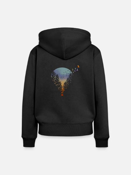 Weit weg fliegen - Frauen Premium Bio Zip Hoodie - Schwarz