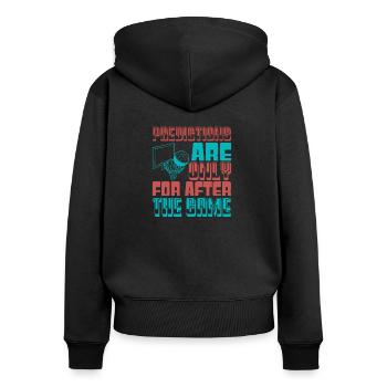 VORHERSAGEN GELTEN NUR FÜR NACH SPIEL 2 - Frauen Premium Bio Zip Hoodie - Schwarz - Hinten - Julia (174cm)