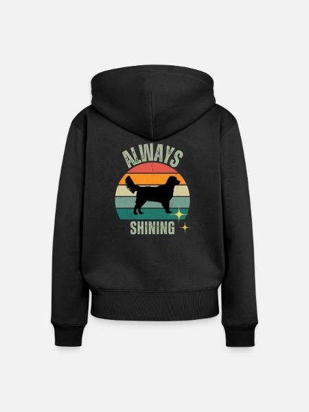 IMMER GLÄNZEND - Frauen Premium Bio Zip Hoodie - Schwarz