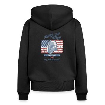 I do what my pit bull wants - Women's Premium Organic Zip Hoodie - black - Back - Julia (174cm)