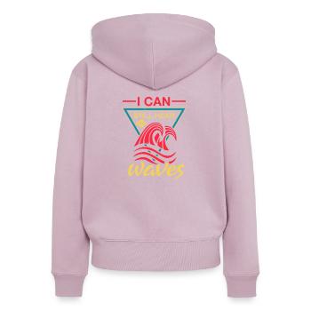 ICH KANN IMMER NOCH WELLEN HÖREN - Frauen Premium Bio Zip Hoodie - Altrosa - Hinten - Julia (174cm)