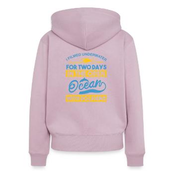 FOR TWODAYS IN THE OPEN OCEAN WITH DOLPHINS - Women's Premium Organic Zip Hoodie - dusky pink - Back - Julia (174cm)