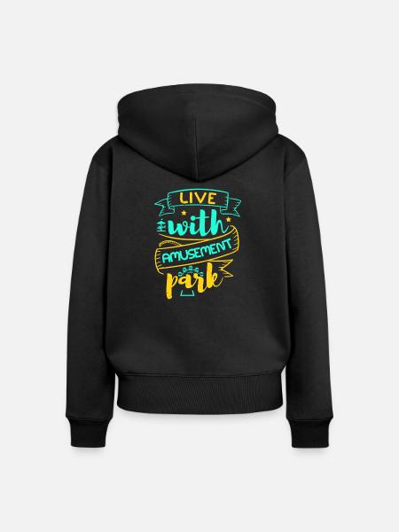 LEBEN MIT VERGNÜGUNGSPARK - Frauen Premium Bio Zip Hoodie - Schwarz