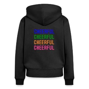 GAI JOYEUX - Sweat à capuche zippé Premium bio Femme - noir - Dos - Julia (174cm)