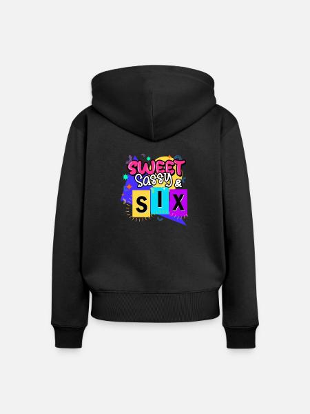 Sweet Sassy & Six - Frauen Premium Bio Zip Hoodie - Schwarz