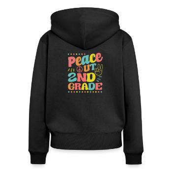 Peace Out 2nd Grade Second Graduation Last Day - Frauen Premium Bio Zip Hoodie - Schwarz - Hinten - Julia (174cm)