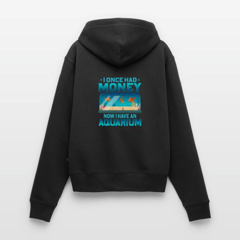 J’avais de l’argent maintenant j’ai un poisson d’aquarium Keepi Sweat à capuche zippé Premium bio Femme