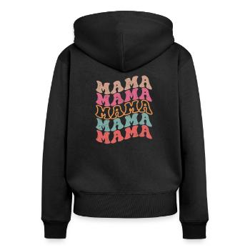 Groovy mama retro vintage nouvelle maman - fête des mères - Sweat à capuche zippé Premium bio Femme - noir - Dos - Julia (174cm)