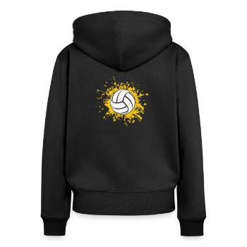 Volleyball de plage Drôle de jeu de sports d’équipe - Sweat à capuche zippé Premium bio Femme - noir - Dos - Julia (174cm)