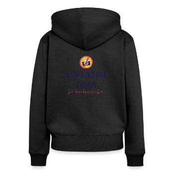 Bitte keine Fotos ich bin krankgeschrieben - Frauen Premium Bio Zip Hoodie - Schwarz - Hinten - Julia (174cm)
