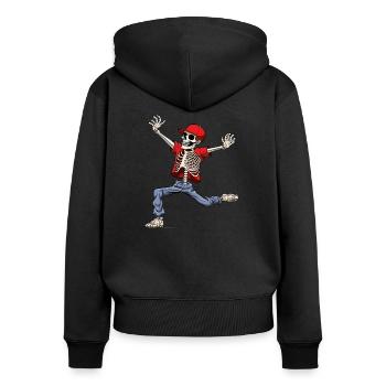 Tanzendes Skelett Hip-Hop - Frauen Premium Bio Zip Hoodie - Schwarz - Hinten - Julia (174cm)