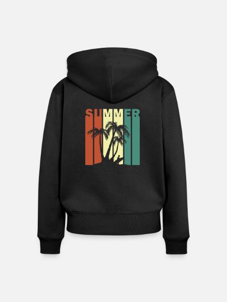 Summer Feeling - Frauen Premium Bio Zip Hoodie - Schwarz