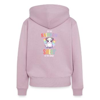 Rainbow Sheep LGBT Lesbisch Schwule Community Stolz - Frauen Premium Bio Zip Hoodie - Altrosa - Hinten - Julia (174cm)