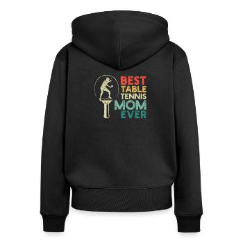 Beste Tischtennis-Mutter aller Zeiten Lustiger - Frauen Premium Bio Zip Hoodie - Schwarz - Hinten - Julia (174cm)