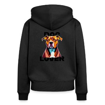Dog Lover American Stafford - Women's Premium Organic Zip Hoodie - black - Back - Julia (174cm)