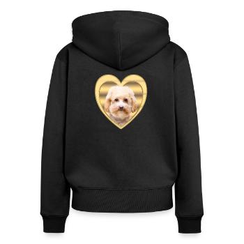 Zwergpudel - Hundeliebhaber - Hunde Herz - Frauen Premium Bio Zip Hoodie - Schwarz - Hinten - Julia (174cm)