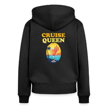 Cruise Queen Holiday Gift Summer - Women's Premium Organic Zip Hoodie - black - Back - Julia (174cm)