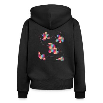 Sich vorstellen - Frauen Premium Bio Zip Hoodie - Schwarz - Hinten - Julia (174cm)