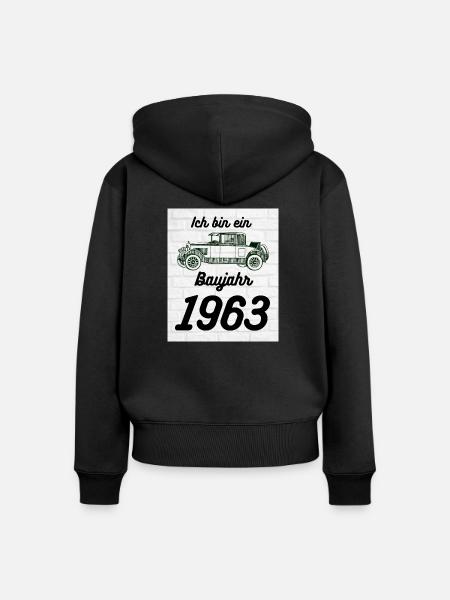 Oldtimer 1963 - Frauen Premium Bio Zip Hoodie - Schwarz
