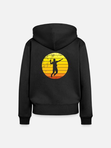 Badminton Badmintonspieler - Frauen Premium Bio Zip Hoodie - Schwarz