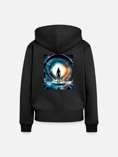 Weltall - Frauen Premium Bio Zip Hoodie - Schwarz
